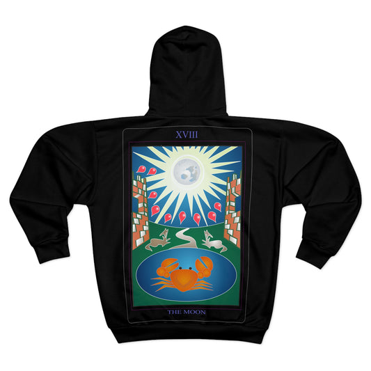 Mystical Moon Tarot Unisex Zip Hoodie